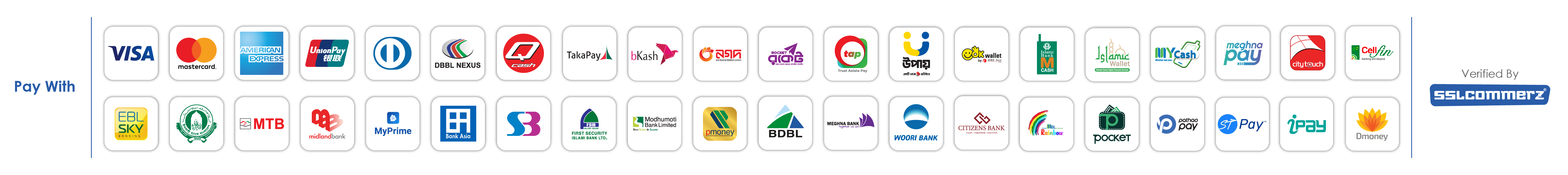 Payment Options - Verified by SSLCOMMERZ